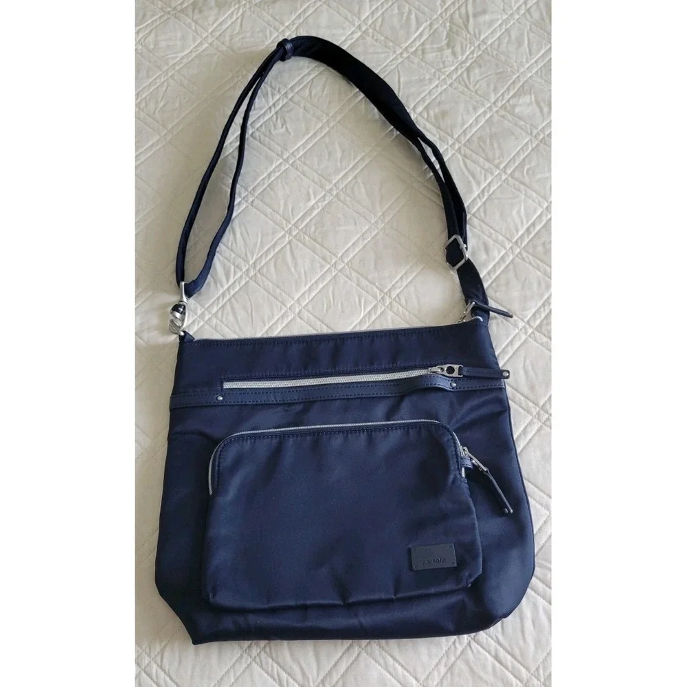 Pacsafe Crossbody Organizer Bag Anti-Theft RFID Adjustable Straps Navy - Picture 1 of 16